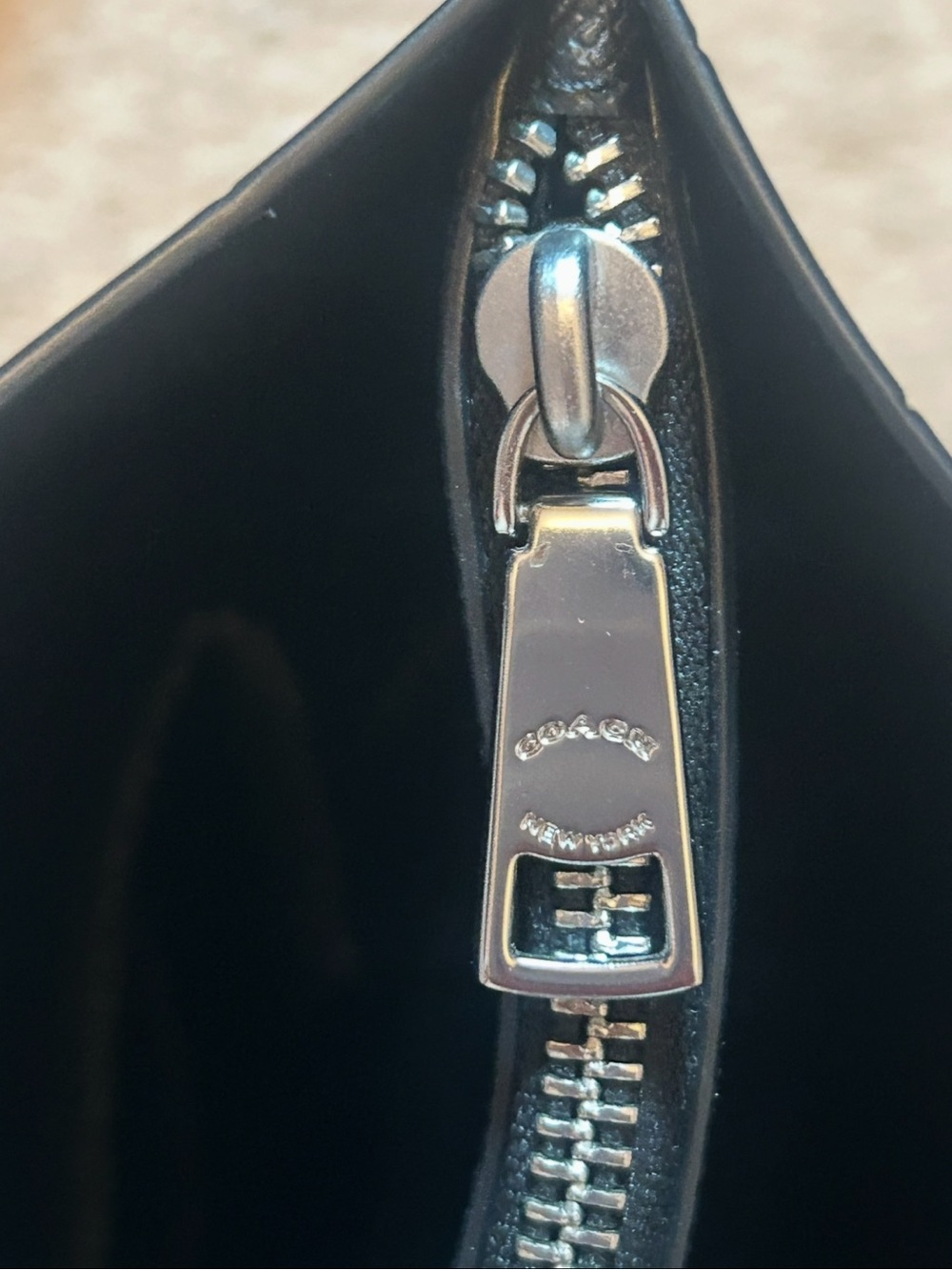 COACH Mollie Tote Bag- Black Croc-Embossed Leather - Picture 10 of 13